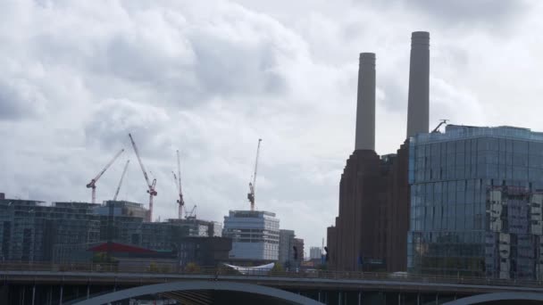 Nova Central Eléctrica Battersea Londres Inglaterra Reino Unido Que Funciona — Vídeo de Stock