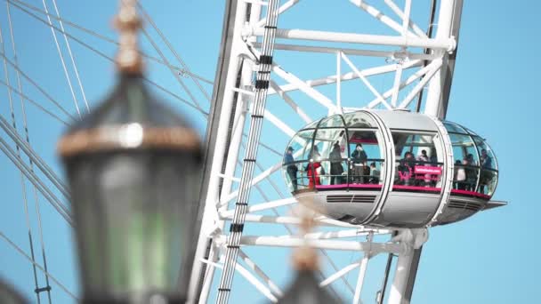 Nahaufnahme Des Riesenrads London Eye London Eines Der Größten Riesenräder — Stockvideo
