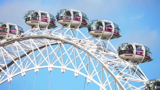 Close View London Eye Ferris Wheel London One Largest Ferris — Vídeo de stock