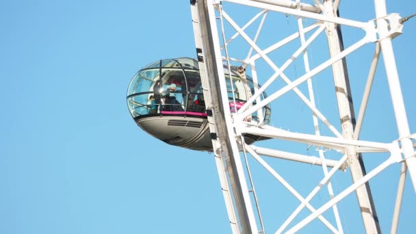 Närbild London Eye Pariserhjul London Ett Största Pariserhjulen Världen — Stockvideo