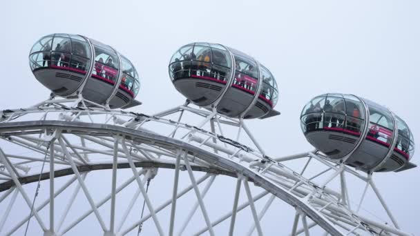Close View London Eye Ferris Wheel London One Largest Ferris — Vídeos de Stock