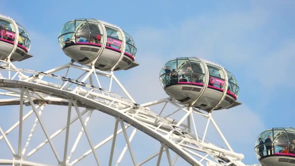Close View London Eye Ferris Wheel London One Largest Ferris — Stock Video