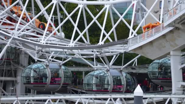 Close View London Eye Ferris Wheel London One Largest Ferris — Vídeo de Stock