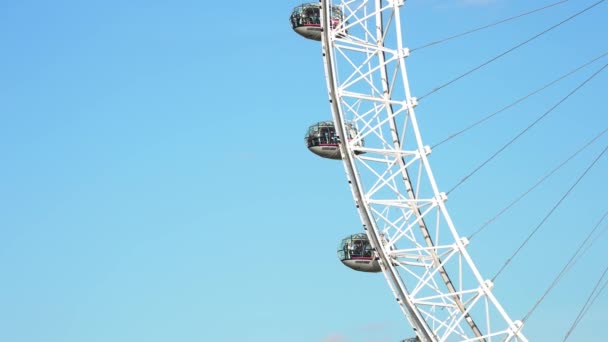 Nahaufnahme Des Riesenrads London Eye London Eines Der Größten Riesenräder — Stockvideo