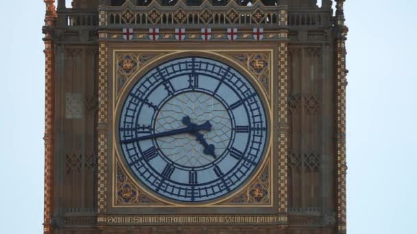 Close View Big Ben Clock Tower Westminster London Amazing Details — Stock Video