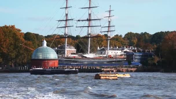 Cutty Sark Den Snabbaste Båten 1800 Talet London England Storbritannien — Stockvideo