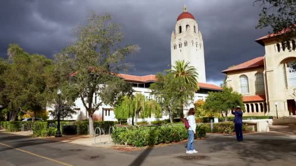 Stanford University Hoover Tower Completed 1941 50Th Year Stanford Universitys — Vídeo de Stock