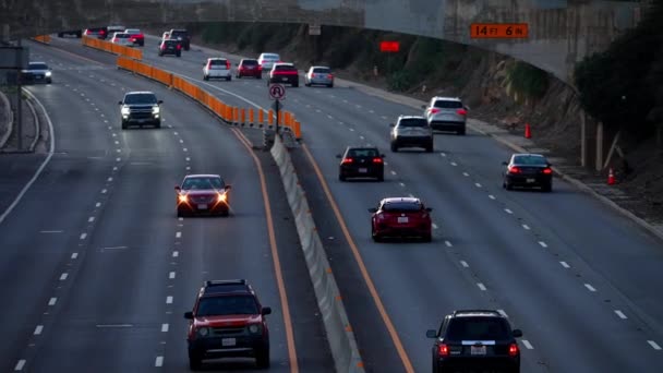 Los Angeles City Roads Constellation Road Usa Busy Highway Traffic — Video Stock