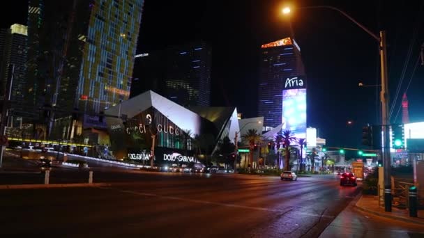 Вид Знаменитую Полосу Лас Вегасе Самая Популярная Улица Лас Вегаса — стоковое видео