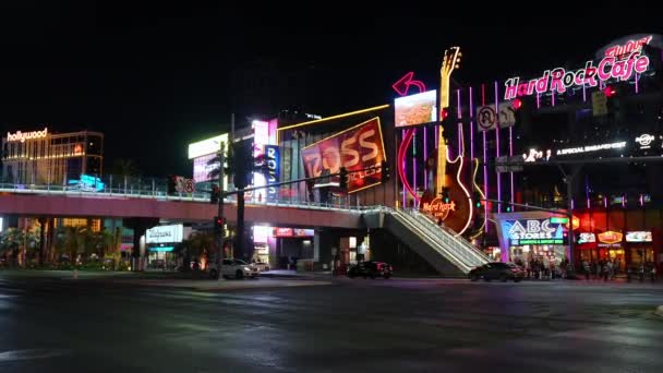 Вид Знаменитую Полосу Лас Вегасе Самая Популярная Улица Лас Вегаса — стоковое видео