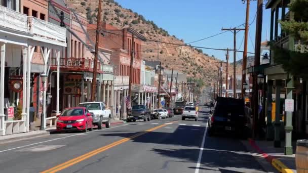 Victorian Style Buildings Stores Streets Old Gold Silver Mining Town — Vídeos de Stock