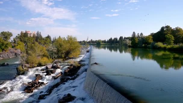 Река Снейк Ведущая Храму Возле Айдахо Падает Вид Проточную Воду — стоковое видео
