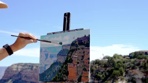 Homme Peint Grandview Point Grand Canyon South Rim Arizona États — Video