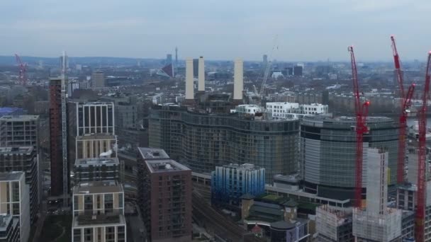 Pemandangan Udara Dari Pembangkit Listrik Battersea Yang Baru London Inggris — Stok Video