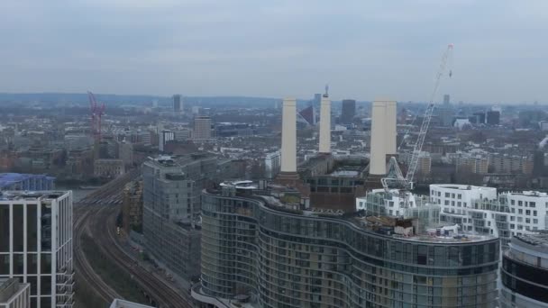 Vista Aérea Nova Central Eléctrica Battersea Londres Inglaterra Reino Unido — Vídeo de Stock