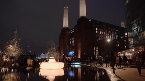 Новая Электростанция Лондоне Англия Великобритания Работает Новый Торговый Центр Дизайн — стоковое видео