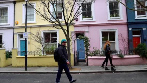 Notting Hill London Kleurrijke Huizen Van Notting Hill Londen — Stockvideo