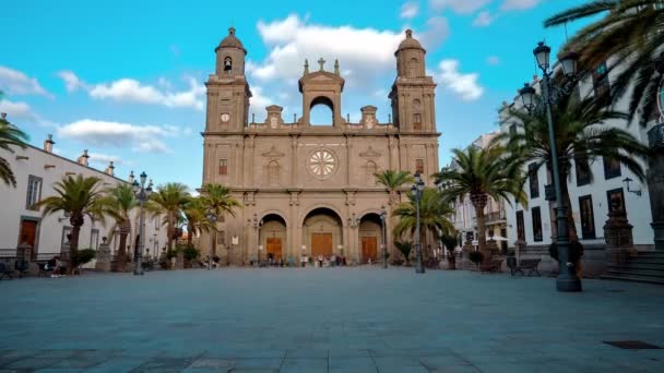 Timelapse Cathedral Santa Ana Vegueta Las Palmas Gran Canaria Canary — Αρχείο Βίντεο