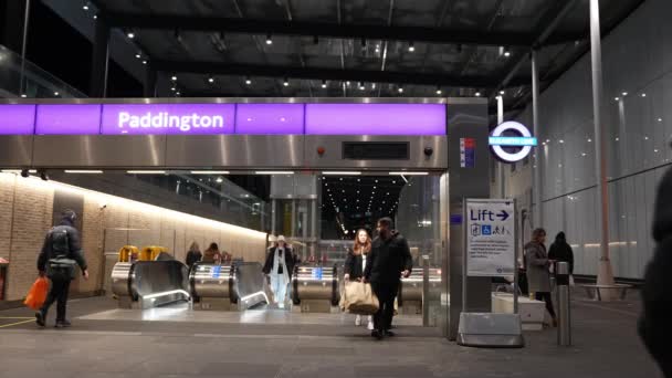 New Subway Elizabeth Line Paddington Station London — Wideo stockowe