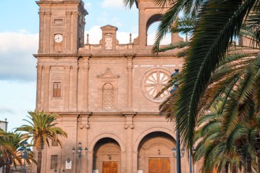 Beautiful view of the Cathedral Santa Ana Vegueta in Las Palmas, Gran Canaria, Canary Islands, Spain