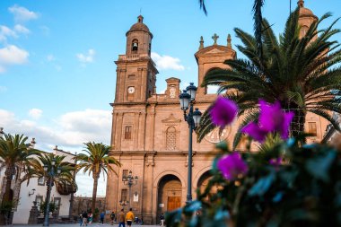 Beautiful view of the Cathedral Santa Ana Vegueta in Las Palmas, Gran Canaria, Canary Islands, Spain