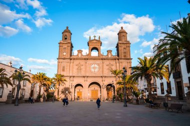 Beautiful view of the Cathedral Santa Ana Vegueta in Las Palmas, Gran Canaria, Canary Islands, Spain
