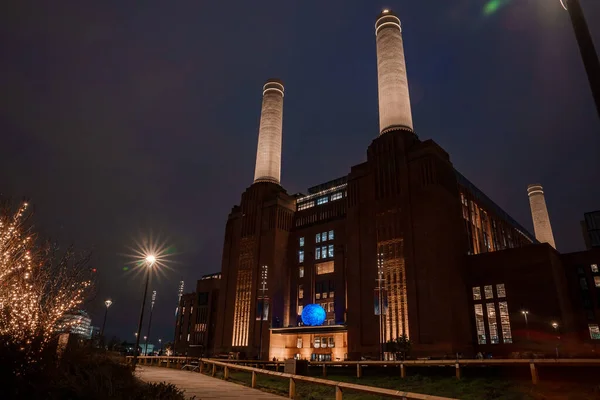 New Battersea Power Station London England Großbritannien Bei Nacht Als — Stockfoto