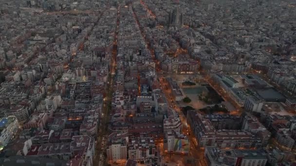Vista Aérea Los Barrios Residencia Ciudad Europea Barcelona Hermosa Barcelona — Vídeo de stock