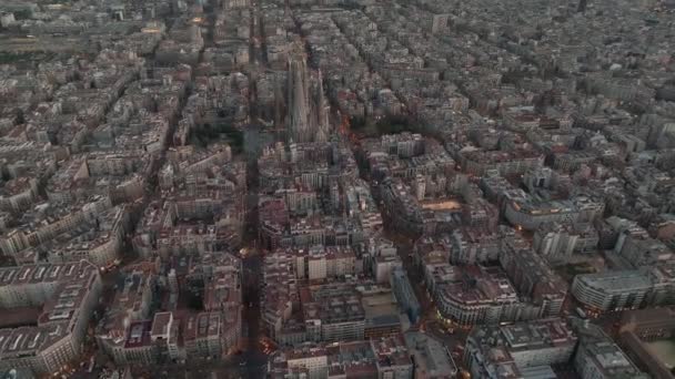Aerial View Residence Districts European City Barcelona Beautiful Barcelona — Video Stock