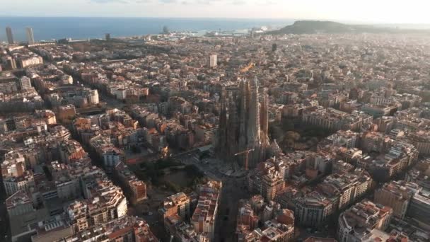 Aerial View Residence Districts European City Barcelona Beautiful Barcelona — Αρχείο Βίντεο
