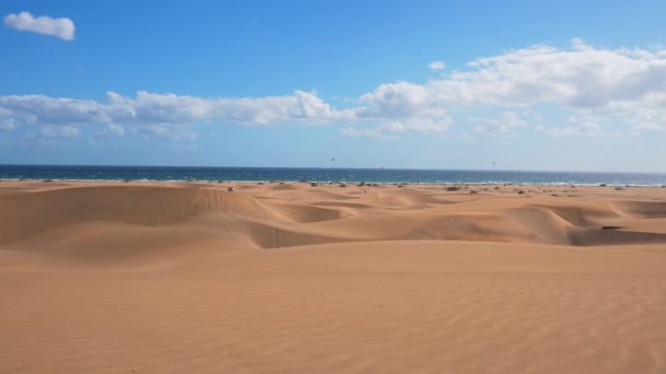 View Maspalomas Dunes Playa Del Ingles Maspalomas Gran Canaria Spain — Stock videók
