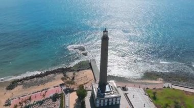 Panoramic aerial view of the Maspalomas Lighthouse, Grand Canary, Spain. 