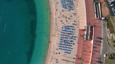 Aerial view of the Amadores beach on the Gran Canaria island in Spain. The most beautiful beach on the Canary islands.