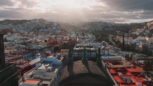 Пейзаж Собором Санта Ана Вегета Лас Пальмас Гран Канарія Канарські — стокове відео