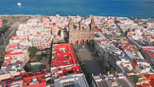 Paisagem Com Catedral Santa Ana Vegueta Las Palmas Gran Canaria — Vídeo de Stock