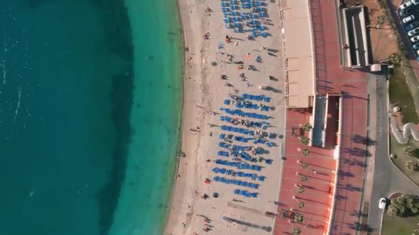 Вид Воздуха Пляж Амадорес Острове Гран Канария Испании Самый Красивый — стоковое видео