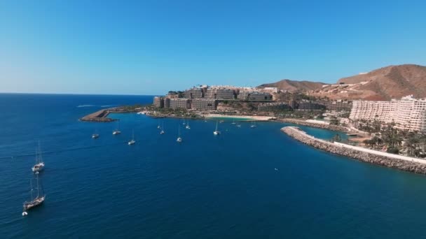 Beautiful Aerial Landscape Anfi Beach Resort Gran Canaria Spain Luxury — Video