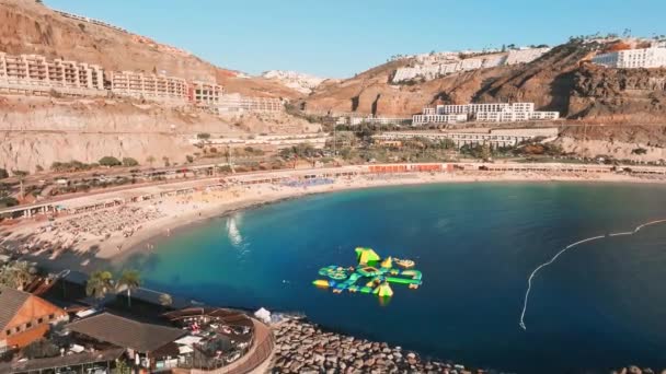 Vue Aérienne Plage Amadores Sur Île Gran Canaria Espagne Belle — Video