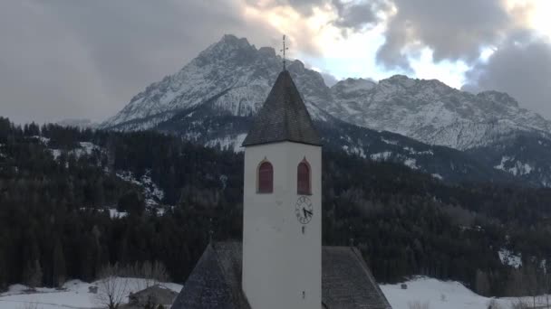 Vista Panorâmica Bela Paisagem Inverno Das Maravilhas Montanha Nos Alpes — Vídeo de Stock