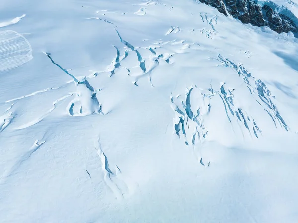 Luftaufnahme Vom Grossen Aletschgletscher Dem Grössten Gletscher Der Alpen Und — Stockfoto