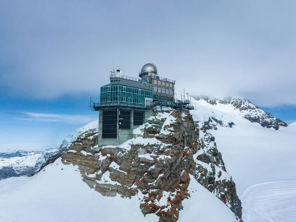 Uitzicht Vanuit Lucht Het Sfinx Observatorium Jungfraujoch Top Europe Een — Stockfoto