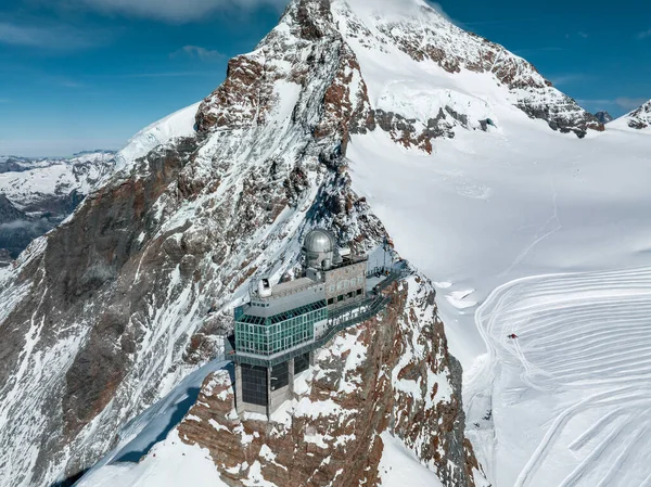 Vista Panorâmica Aérea Observatório Sphinx Jungfraujoch Topo Europa Dos Mais — Fotografia de Stock