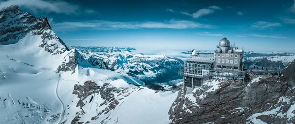 Uitzicht Vanuit Lucht Het Sfinx Observatorium Jungfraujoch Top Europe Een — Stockfoto