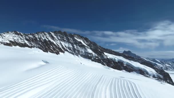 Luftaufnahme Vom Grossen Aletschgletscher Dem Grössten Gletscher Der Alpen Und — Stockvideo