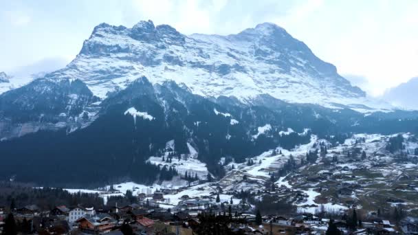 Grindelwald Stad Schweiz Flygbilder Från Skidorten Jungfrau Nära Interlaken Schweiz — Stockvideo