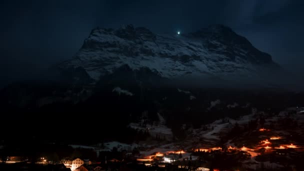 Grindelwald Città Svizzera Riprese Aeree Della Località Sciistica Della Regione — Video Stock