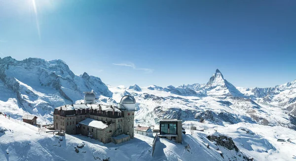 Matterhorn Cervino Dağı Zermatt Valais Sviçre Avrupa Lüks Otelin Gornergrat — Stok fotoğraf