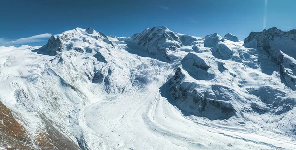 Ghiacciaio Gorner Gornergletscher Svizzera Secondo Ghiacciaio Più Grande Delle Alpi — Foto Stock