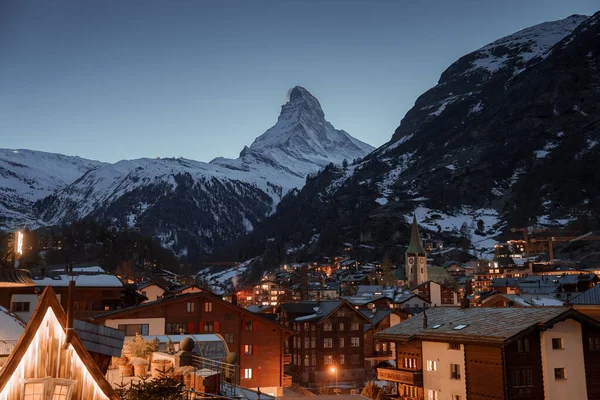 스위스 스위스 유명하고 상징적 스위스 의산들 마터호른의 — 스톡 사진