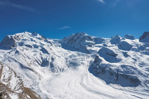 Ghiacciaio Gorner Gornergletscher Svizzera Secondo Ghiacciaio Più Grande Delle Alpi — Foto Stock